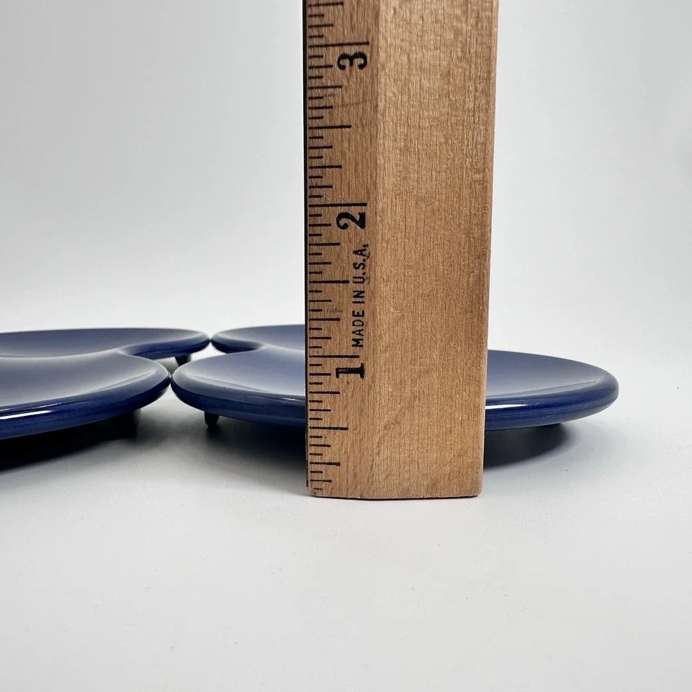 Tupperware 2 Spoon Rests 2 Round Trivets Blue White Green Kitchen Lot Melamine